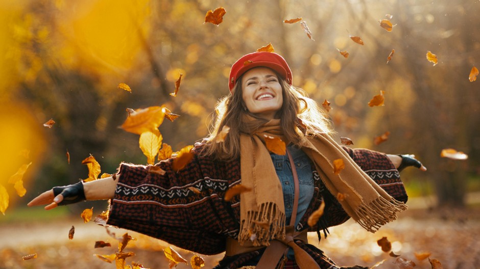 žena, jeseň