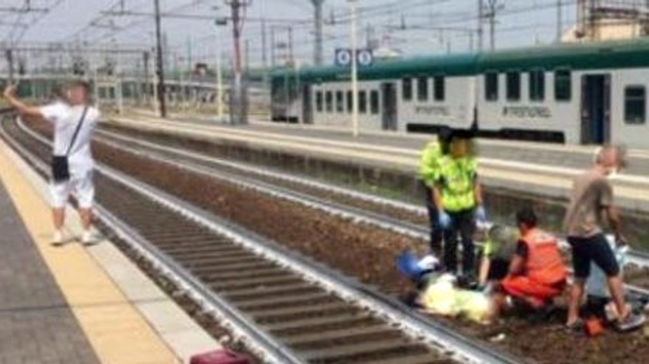 Selfie po nehode vlaku