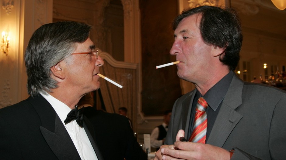 Bolek Polívka a Jiří Bartoška, s cigaretami,fajčiari