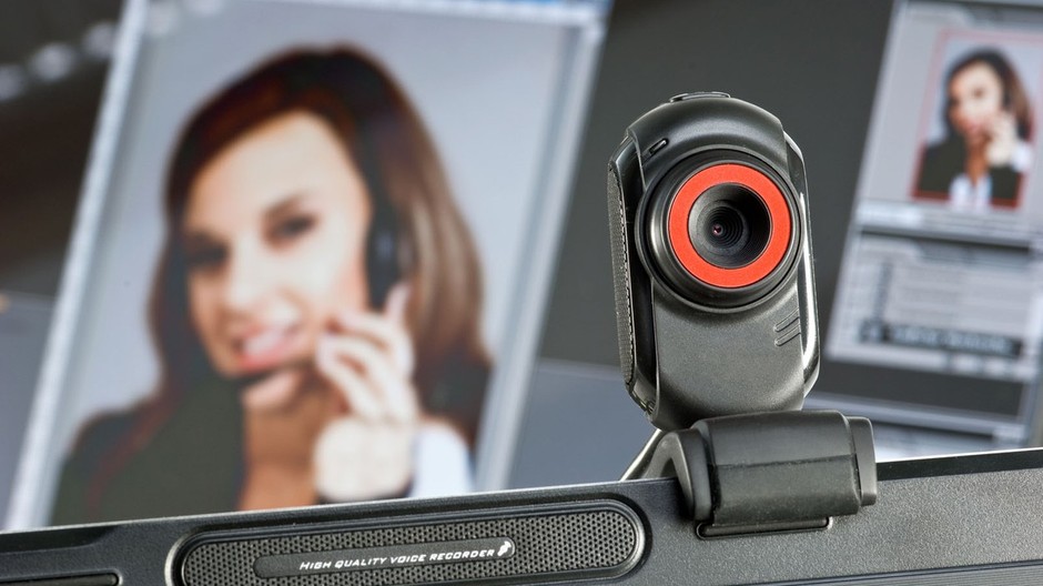 webkamera , žena, ilustračná snímka