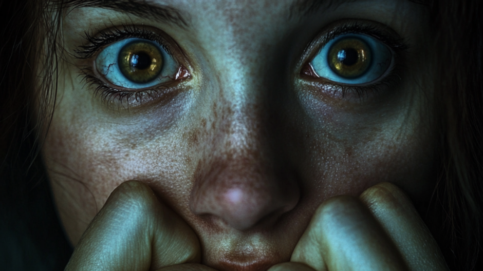 zena strach zdesenie