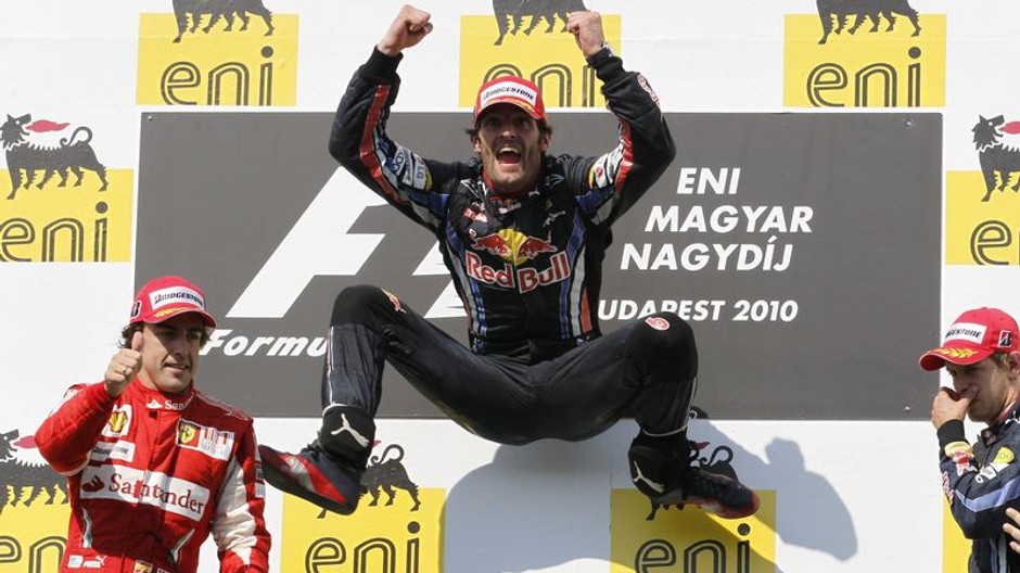 VC Madarska, stupen víťazov-Webber, Alonso, Vettel