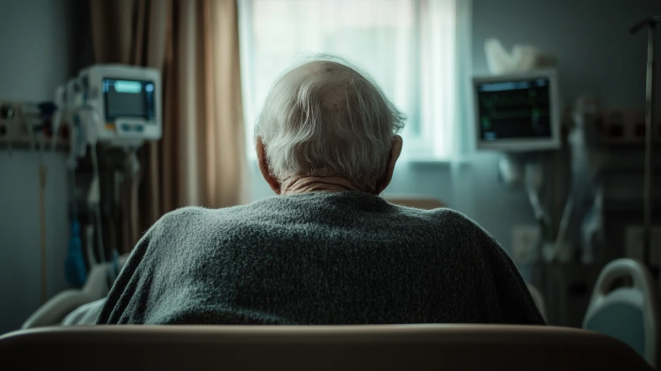 dôchodca v nemocnici na lôžku il
