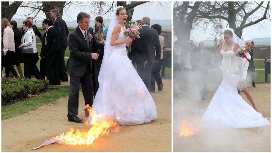 Andrea Verešová v horiacich šatách