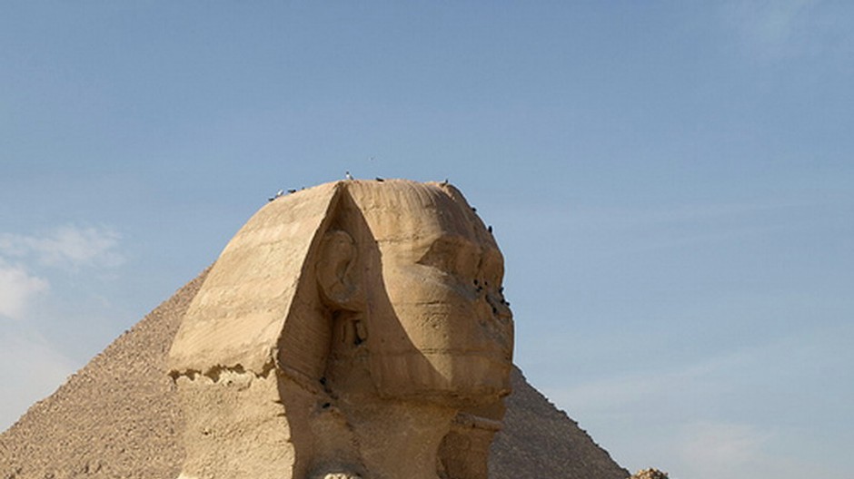 egypske pamiatky sfinga a pyramida