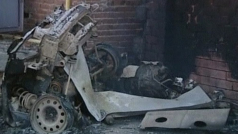 vybuch na kaukaze zhorene auto