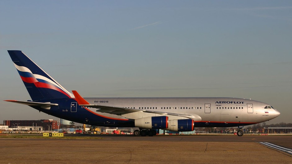 Aeroflot, lietadlo, ruská vlajka
