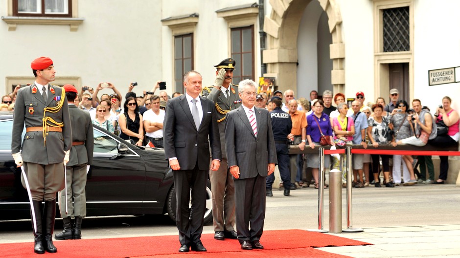 Andrej Kiska s Heinzom Fischerom na návšteve Rakúska