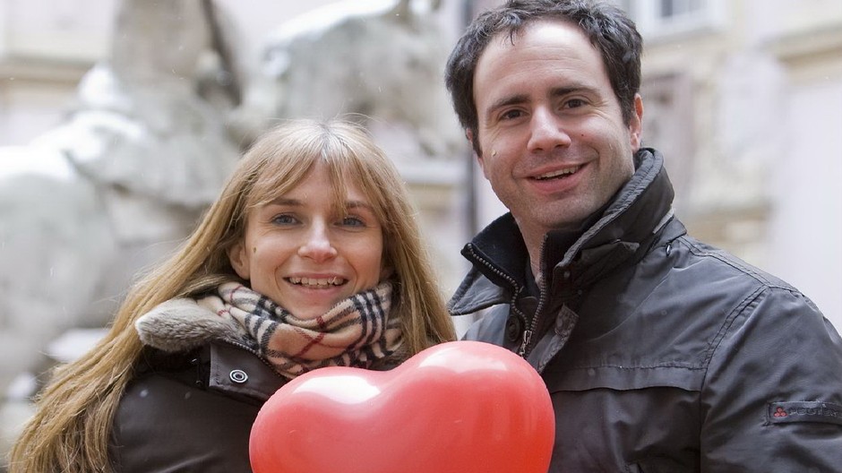 Zaľúbený párik na Valentína