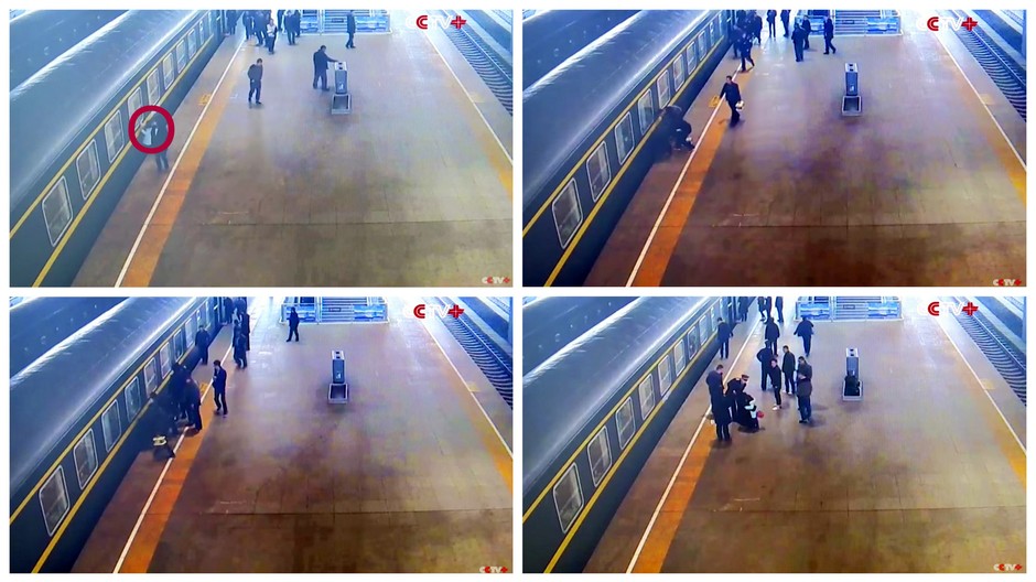 čína, dievča, pod koľaje, pád