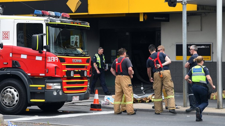 Požiar v austrálskej banke