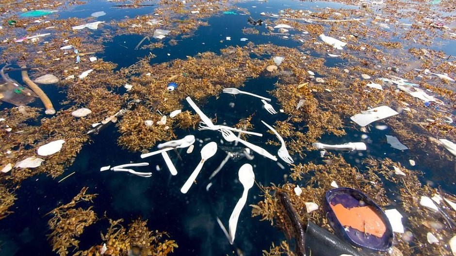 plasty, oceán, Karibik