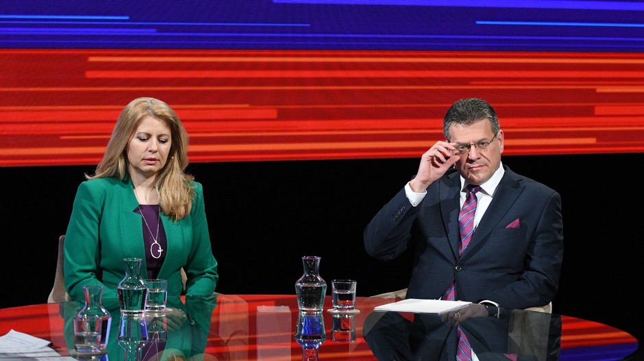 Čaputová a Šefčovič v debate po voľbách 
