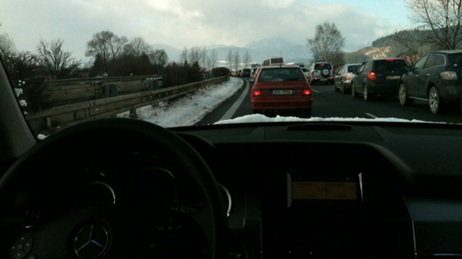 Zápcha fotené z auta