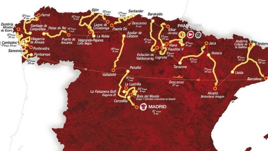 Vuelta 2012 mapa