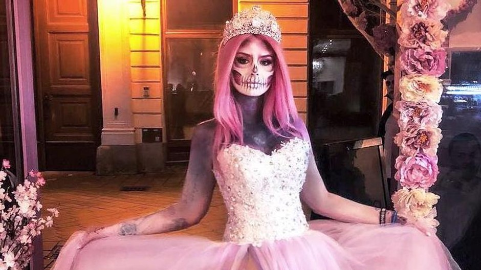 zuzana plackova halloween skull mejkap